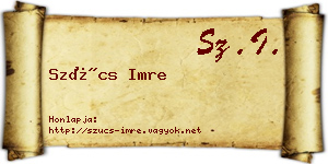 Szűcs Imre névjegykártya