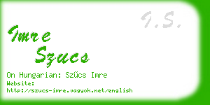 imre szucs business card
